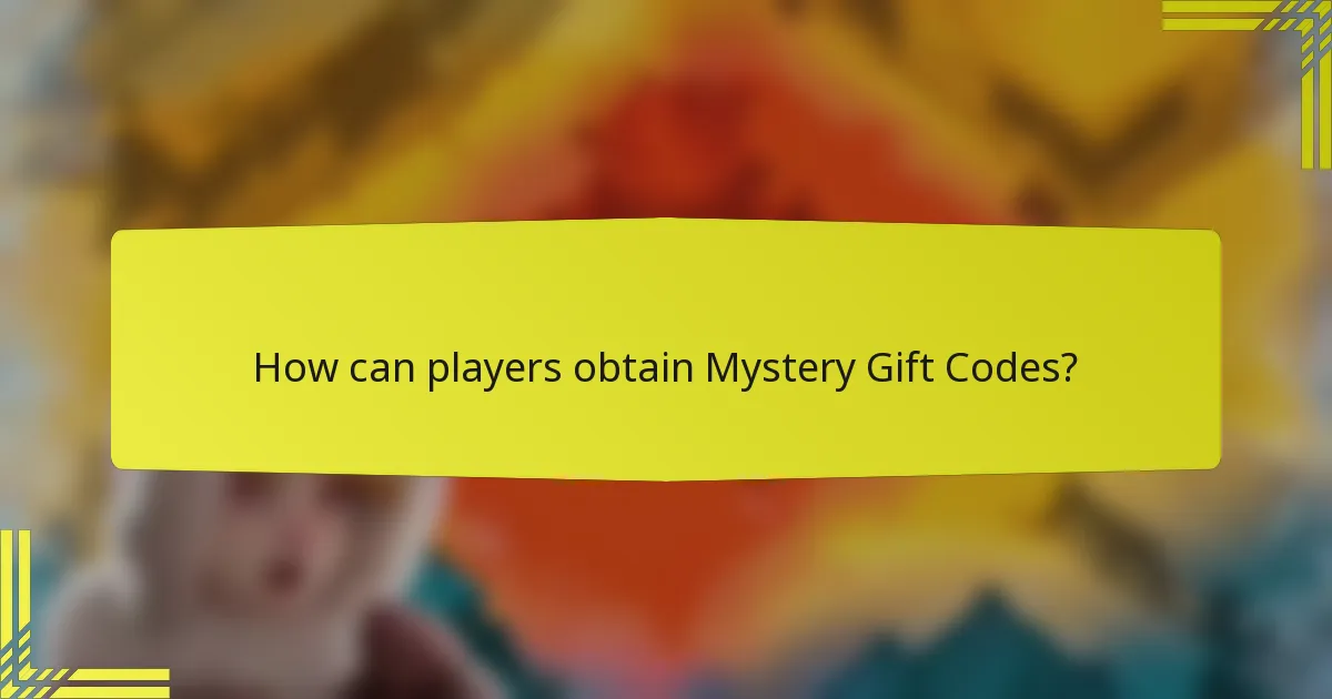 How can players obtain Mystery Gift Codes?