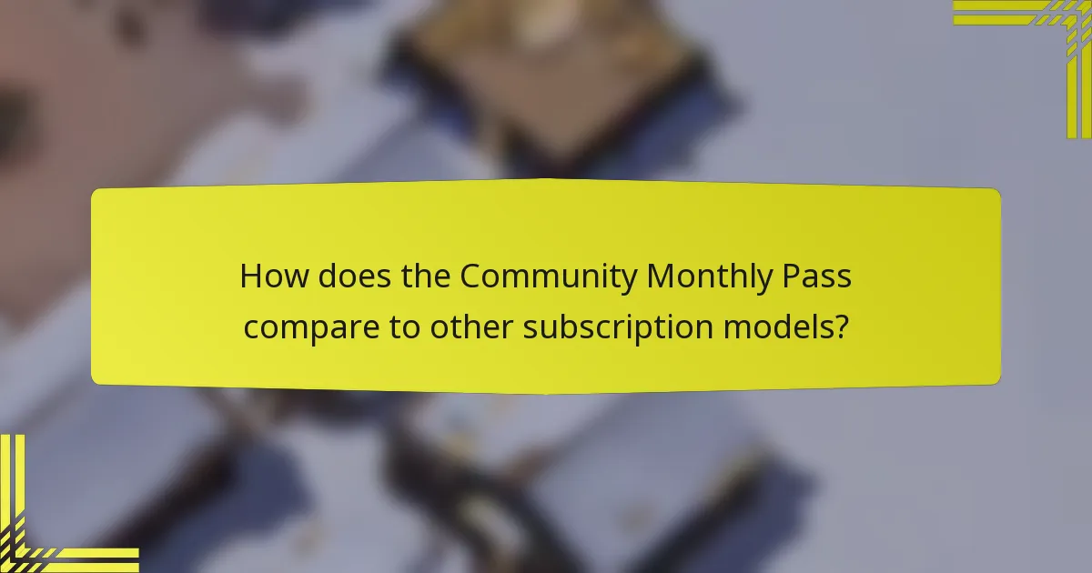 How does the Community Monthly Pass compare to other subscription models?