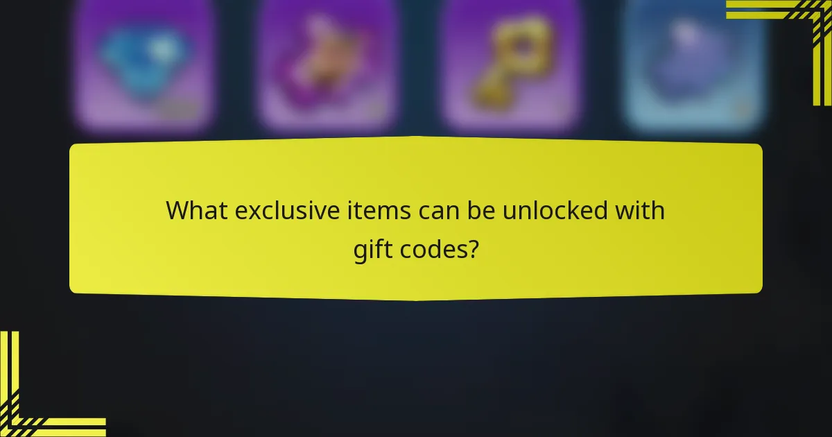 What exclusive items can be unlocked with gift codes?